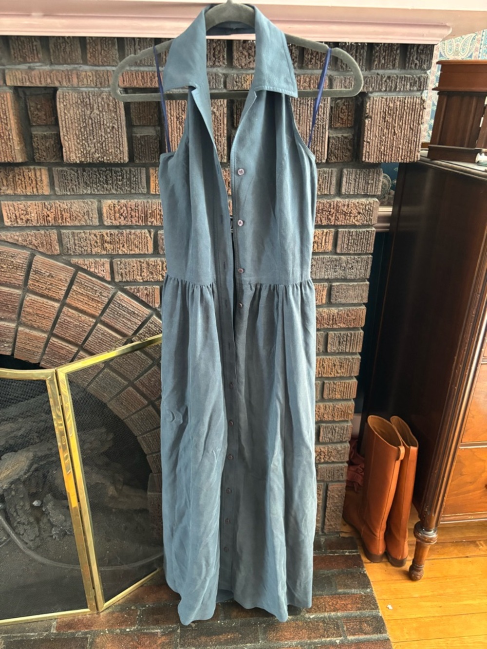 Vintage DKNY Silk Halter Maxi Dress